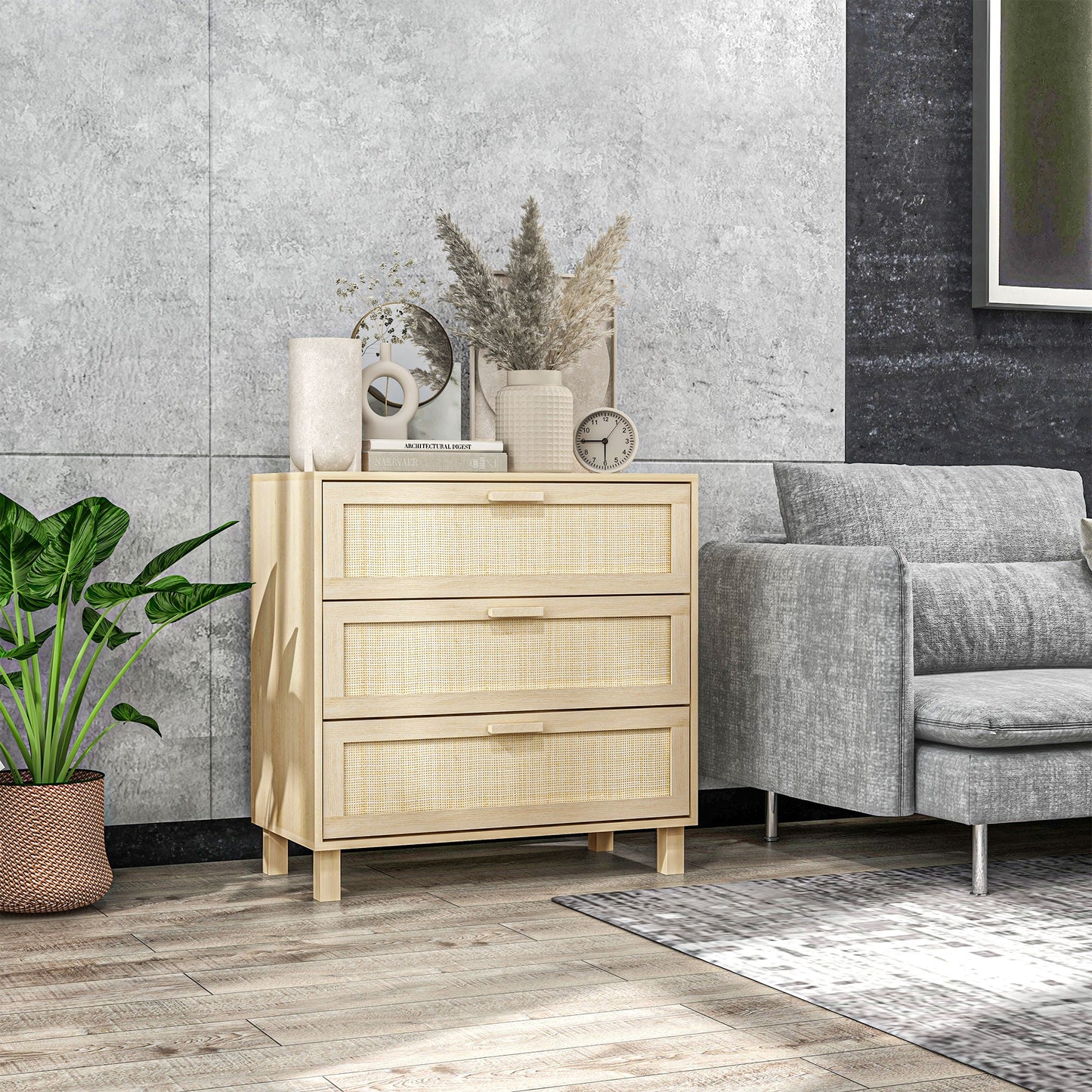 3 Drawer Storage Unit Cupboard Wooden Freestanding Storage Cabinets-1