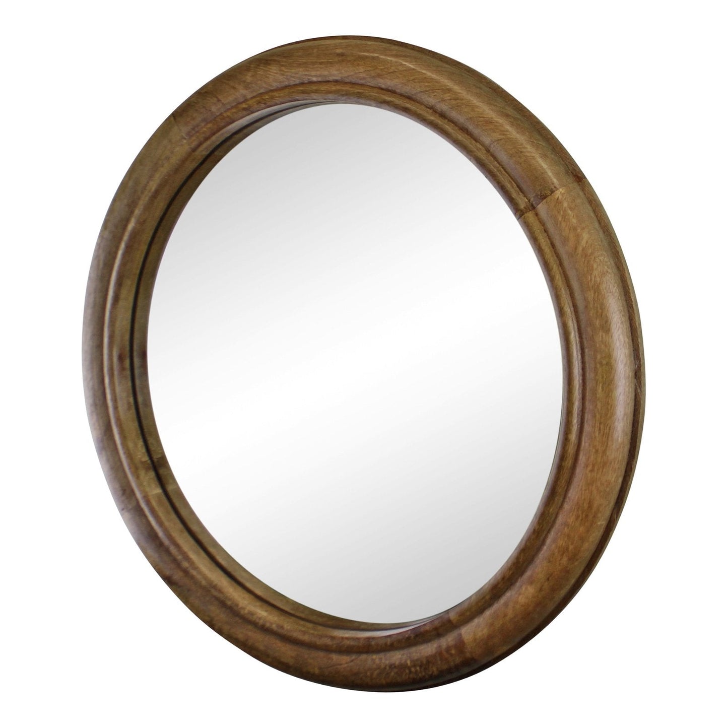 Mango Wood Circular Wall Mirror, 53cm-2