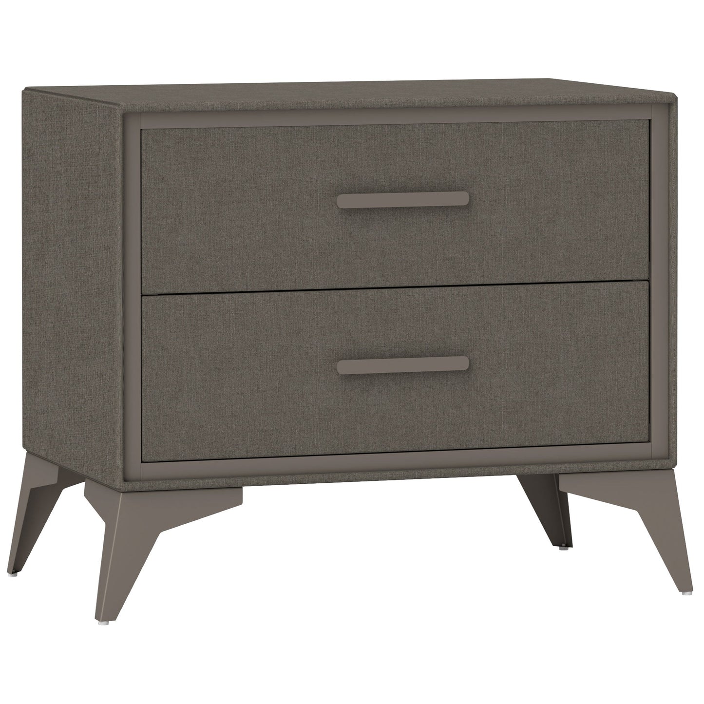Velvet Bedside Table, Side Table with 2 Drawers, Modern Bedside Cabinet with Storage and Steel Legs for Bedroom, Living Room, Brown-0