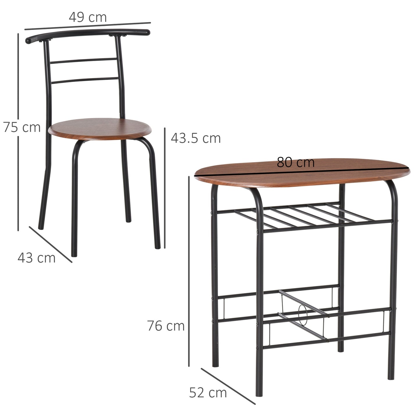 MDF 2 Person Dining Table Set 2-Seater Bar Stool and Table Set-2