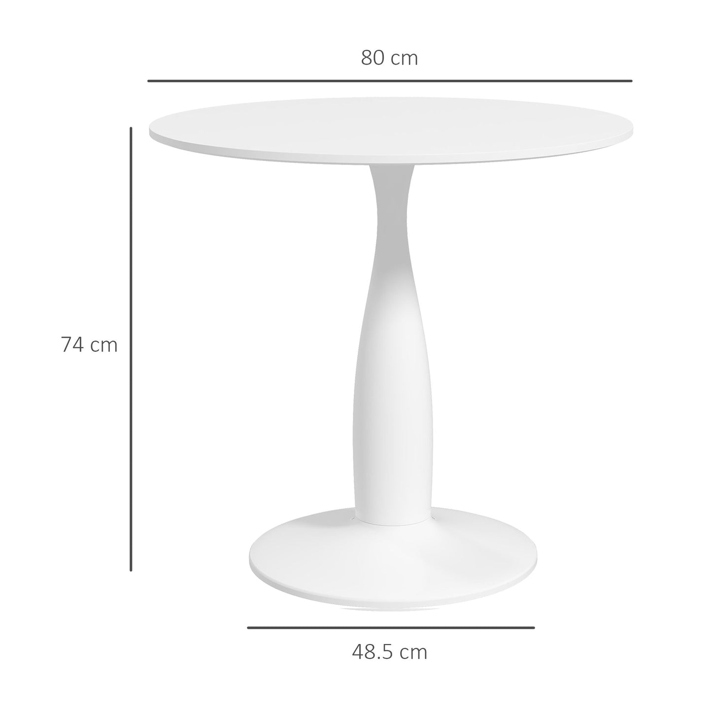 Round Dining Table, Modern Dining Room Table with Steel Base, Non-slip Foot Pad, Space Saving Small Dining Table-2