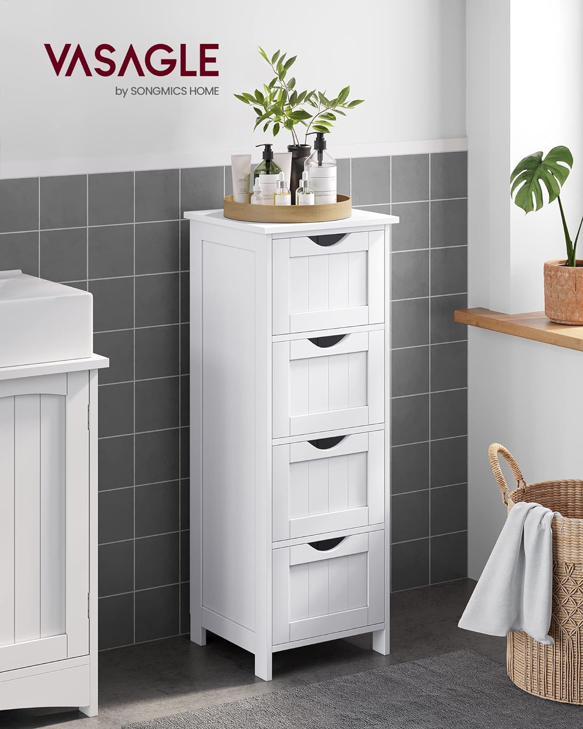 VASAGLE Bathroom Floor Storage Cabinet - Elite Casa Furniture