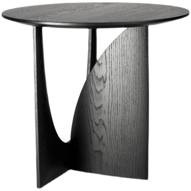 Round Solid Wood Side Geometric Designer Table