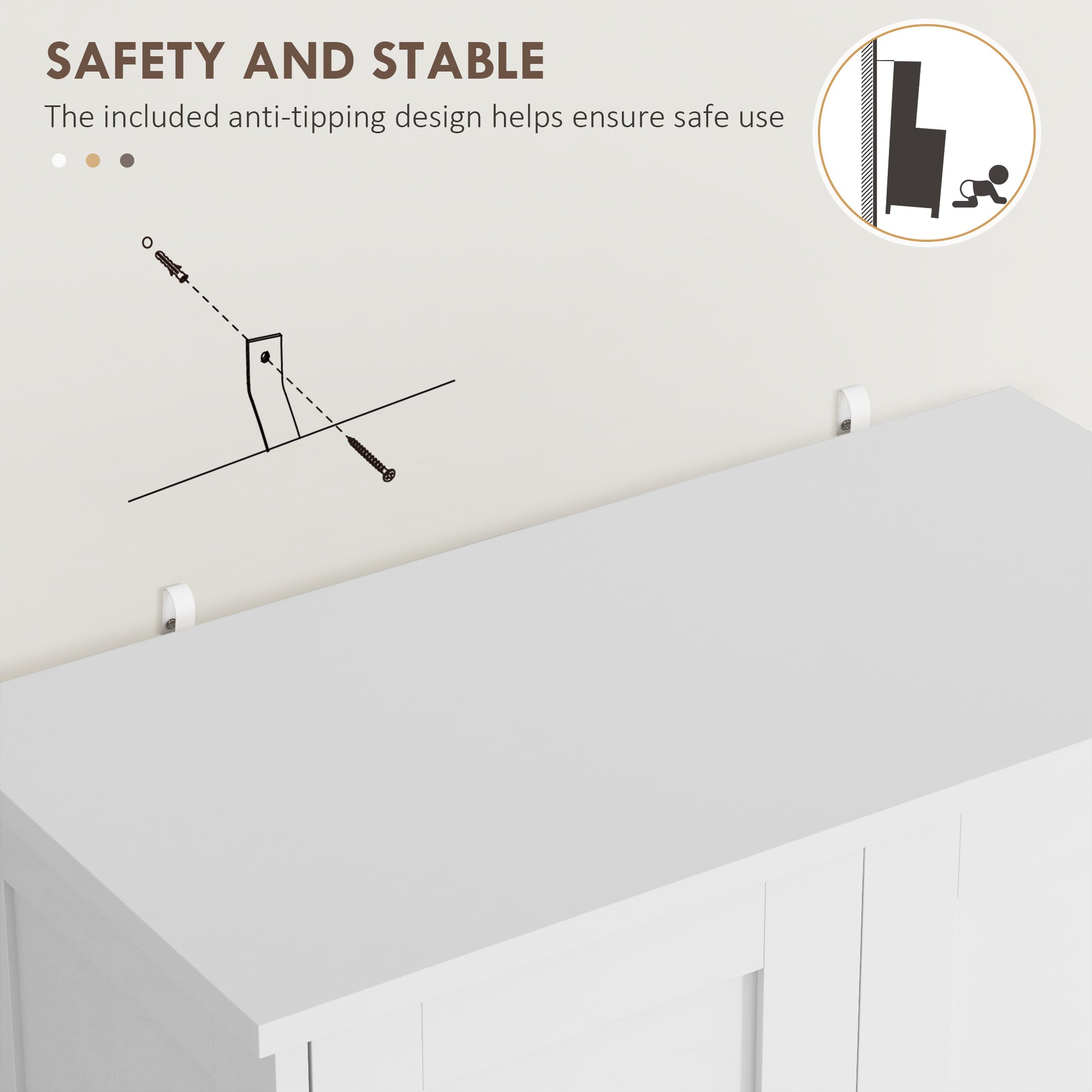 White Modern Kitchen Cupboard, Freestanding Kitchen Storage Cabinet with Doors and Shelves, Kitchen Cabinet with Drawer and Adjustable Shelf by HOMCOM-5