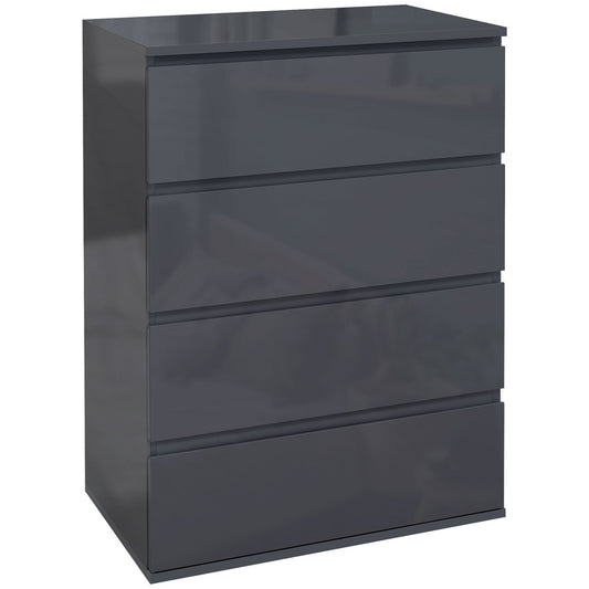 High Gloss Chest of Drawers, 4-Drawer Storage Cabinets, Modern Dresser, Storage Drawer Unit for Bedroom-0