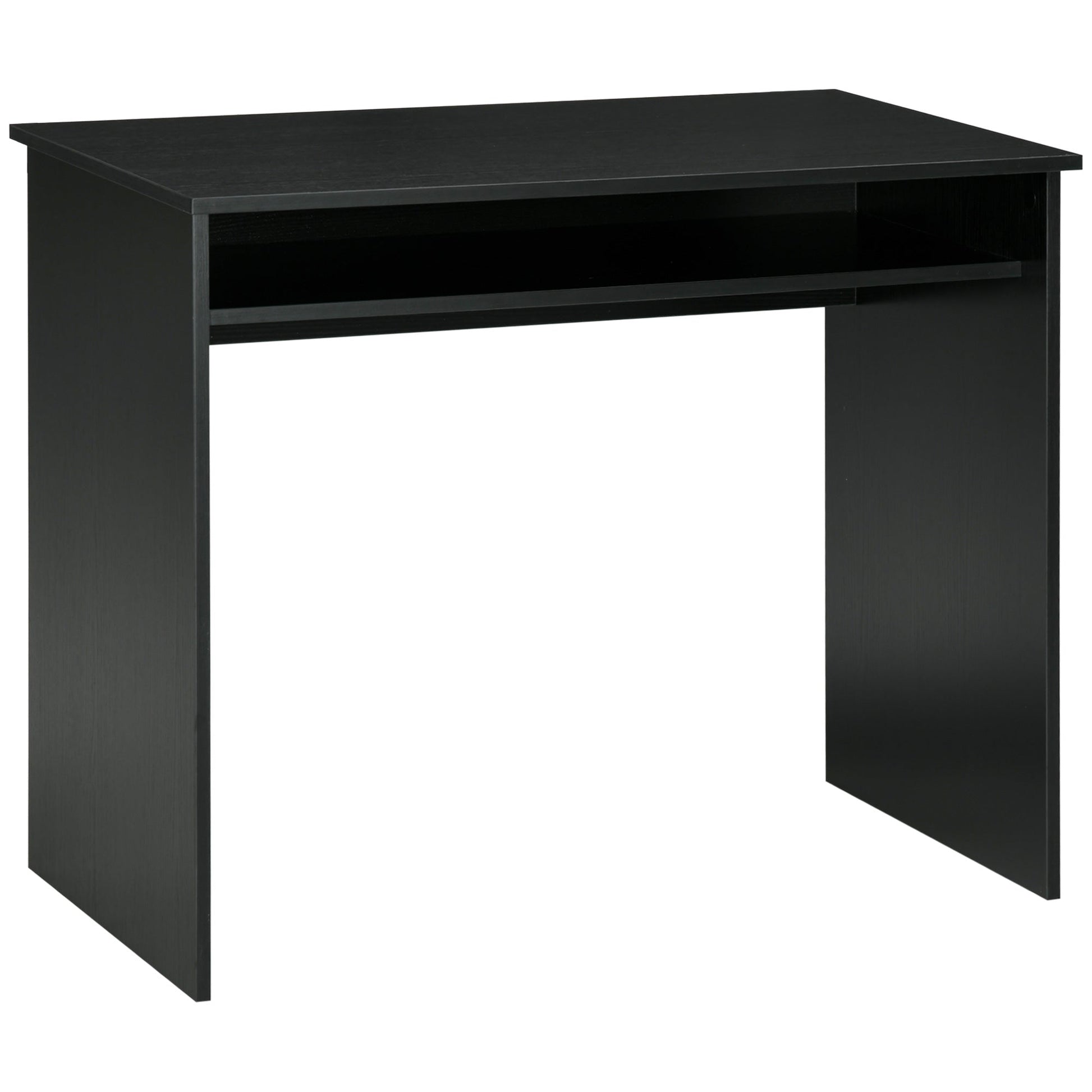 Computer Writing Desk with Storage Compartment Workstation Learning Center for Home Office 90W x 50D(cm) - Black-0