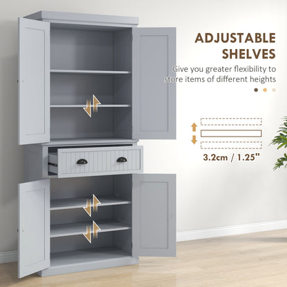 Freestanding Multi-Storage Kitchen Cabinet - Grey-4