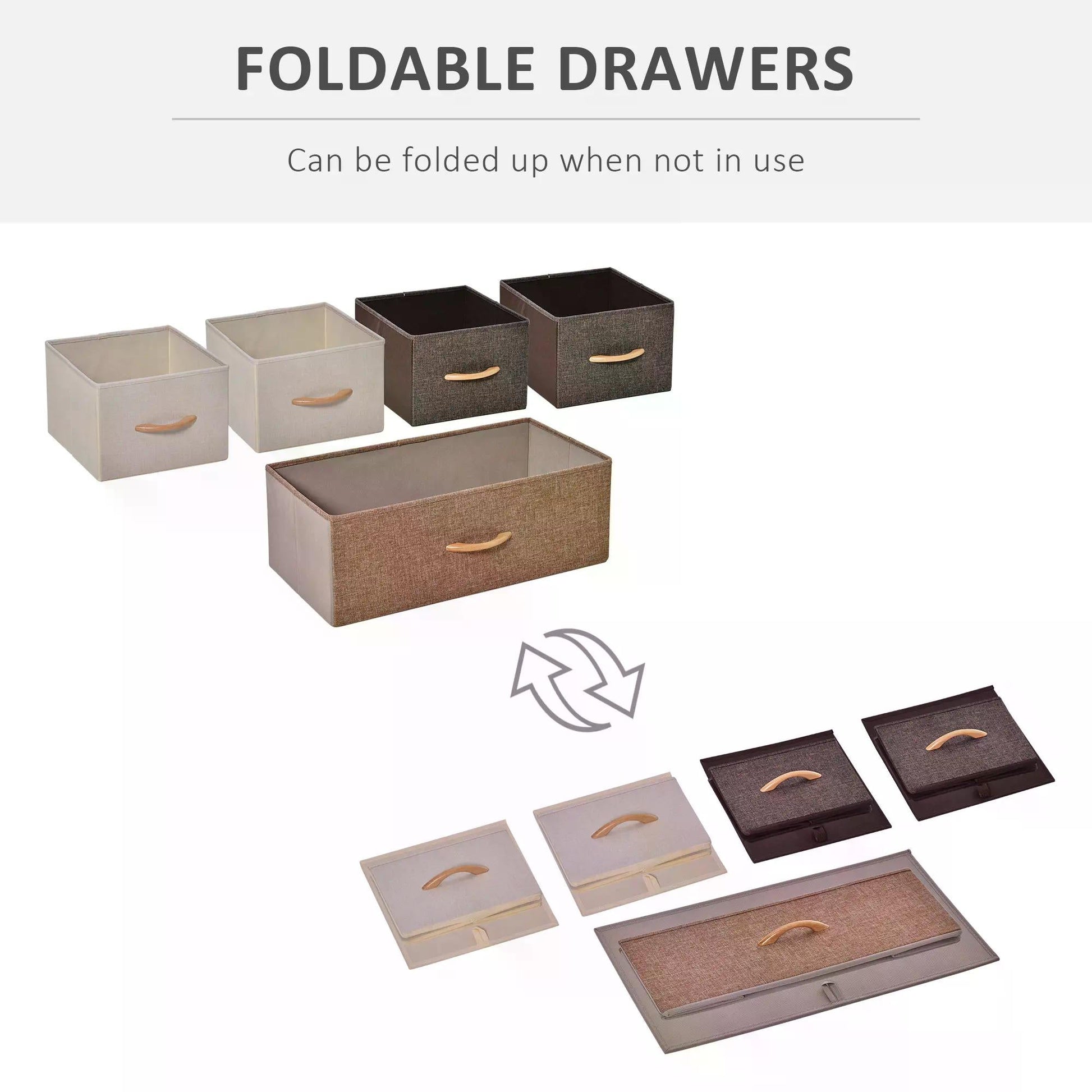 5-Drawer Dresser, Linen Fabric Chest of Drawers, Dresser Tower Unit for Bedroom Hallway Entryway, Storage Organizer with Steel Frame Wooden Top-3