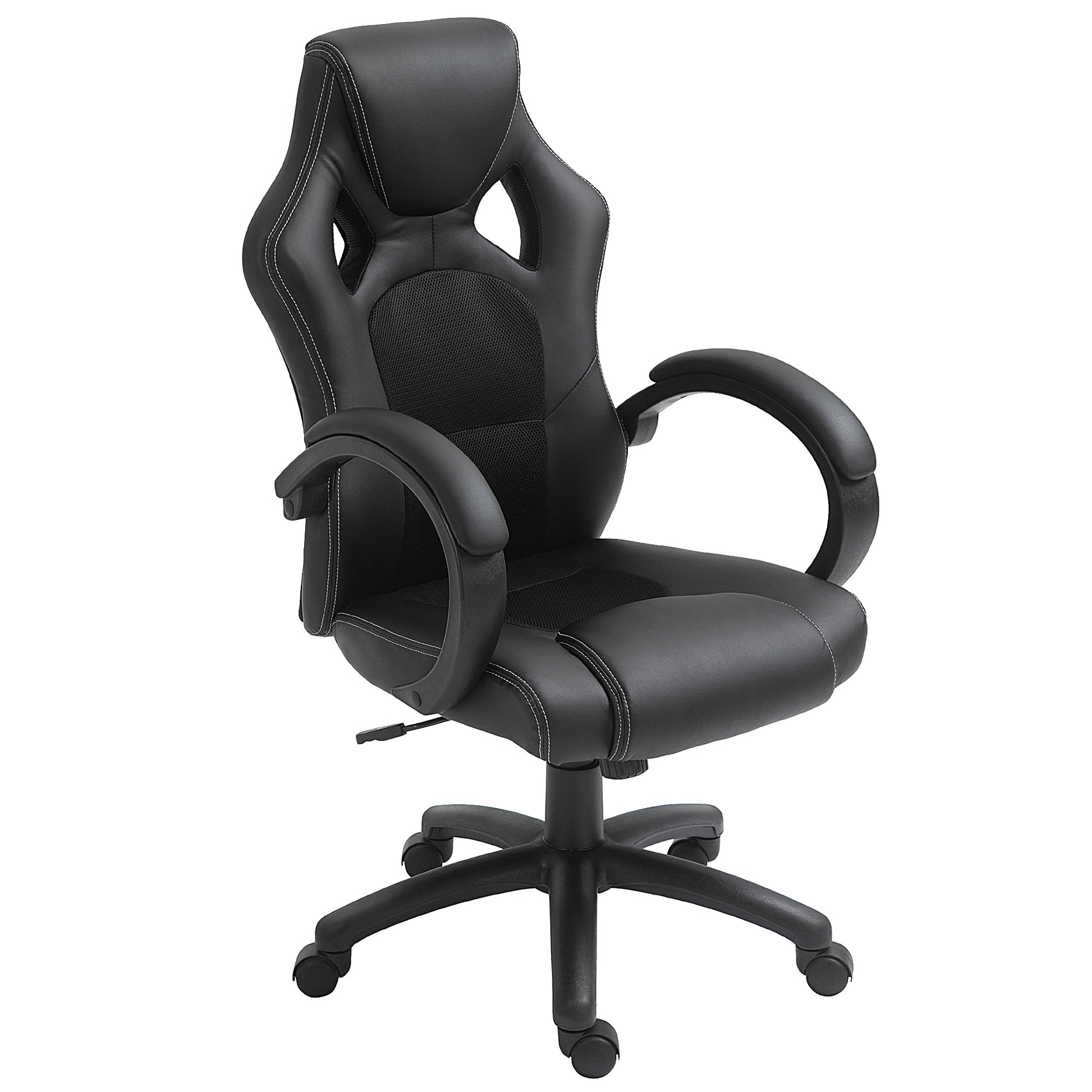 Executive Racing Swivel Gaming Office Chair PU Leather Computer Desk Chair Black-0