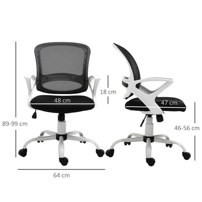 Office Chair Mesh Swivel Desk Chair with Lumbar Back Support Adjustable Height Armrests Black-2
