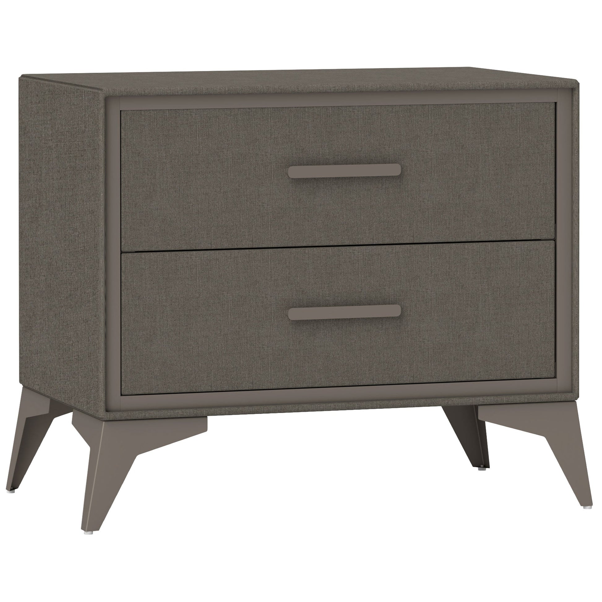 Velvet Bedside Table, Side Table with 2 Drawers, Modern Bedside Cabinet with Storage and Steel Legs for Bedroom, Living Room, Brown-0