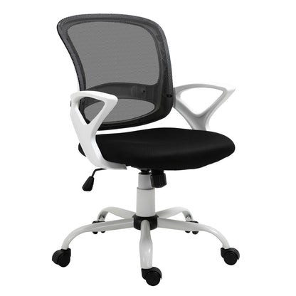 Office Chair Mesh Swivel Desk Chair with Lumbar Back Support Adjustable Height Armrests Black-0