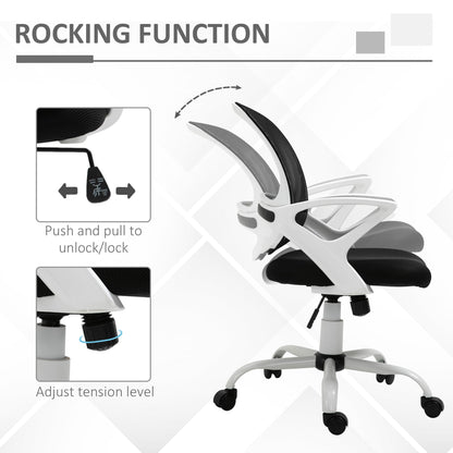 Office Chair Mesh Swivel Desk Chair with Lumbar Back Support Adjustable Height Armrests Black-4