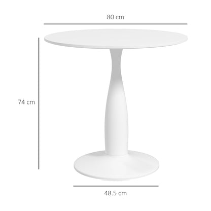 Round Dining Table, Modern Dining Room Table with Steel Base, Non-slip Foot Pad, Space Saving Small Dining Table-2