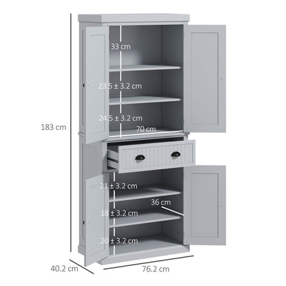 Freestanding Multi-Storage Kitchen Cabinet - Grey-2