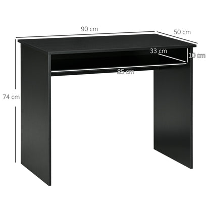 Computer Writing Desk with Storage Compartment Workstation Learning Center for Home Office 90W x 50D(cm) - Black-2