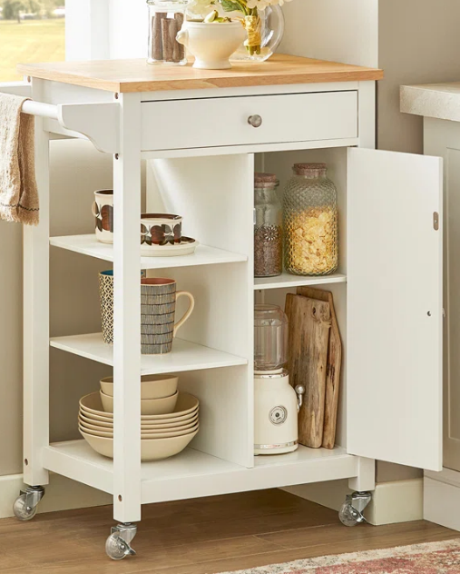 Kempton Wood Kitchen Trolley - Elite Casa Furniture