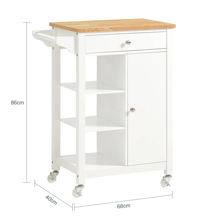 Kempton Wood Kitchen Trolley - Elite Casa Furniture