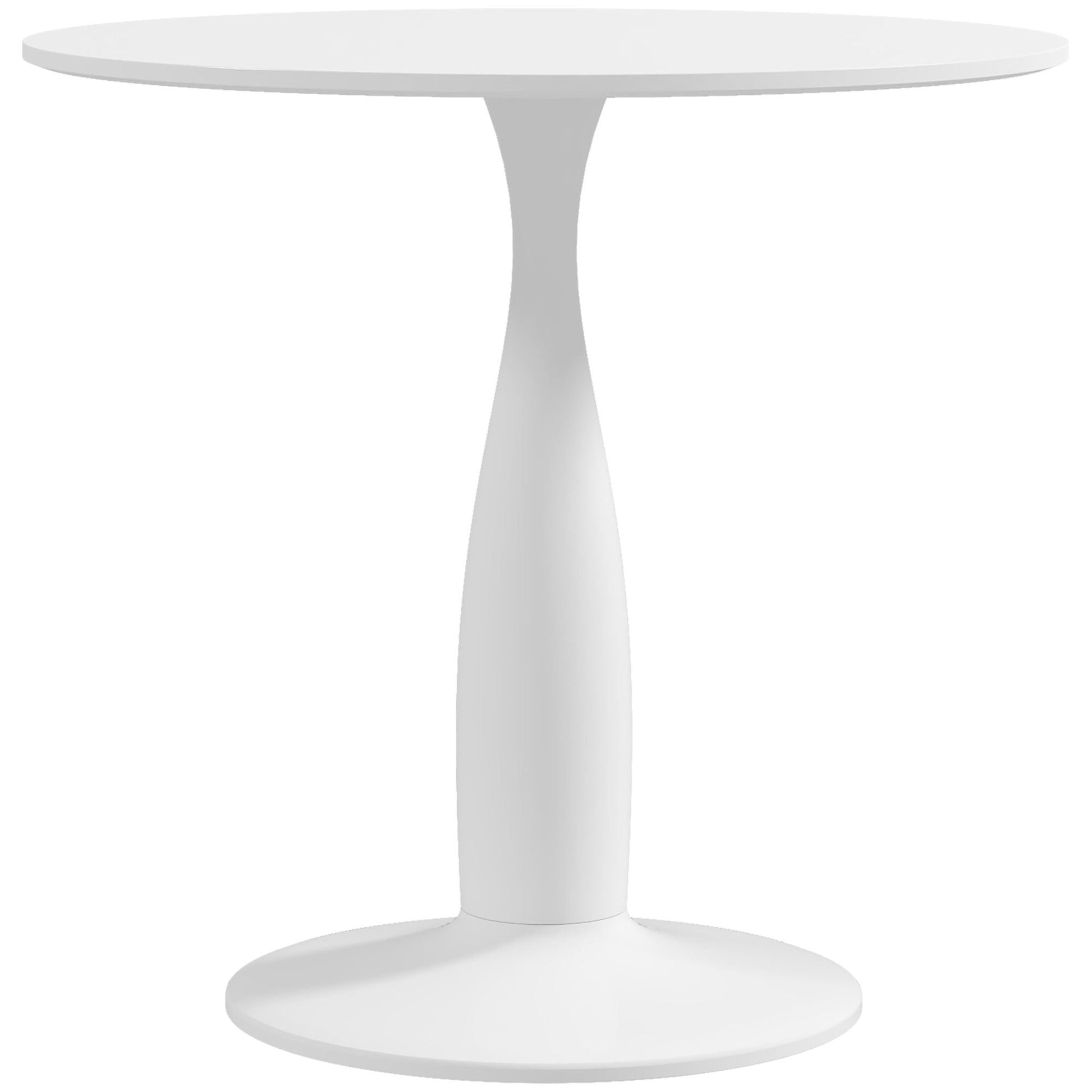 Round Dining Table, Modern Dining Room Table with Steel Base, Non-slip Foot Pad, Space Saving Small Dining Table-0