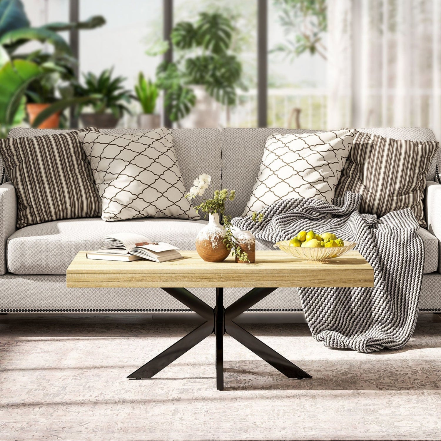 Bold Rustic Block Coffee Table - Wood-Effect-1
